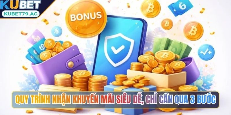 Quy trình nhận khuyến mãi siêu dễ, chỉ cần qua 3 bước